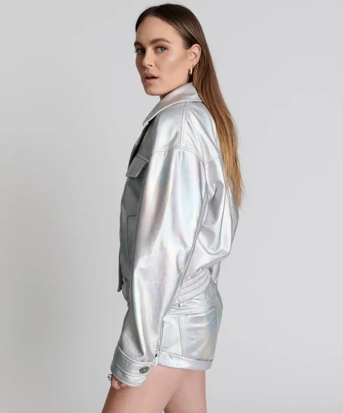 One Teaspoon Jackets REVENGE METALLIC LEATHER BOMBER JACKET 8211 Women One Teaspoon Jackets REVENGE METALLIC LEATHER BOMBER JACKET 8211 Women