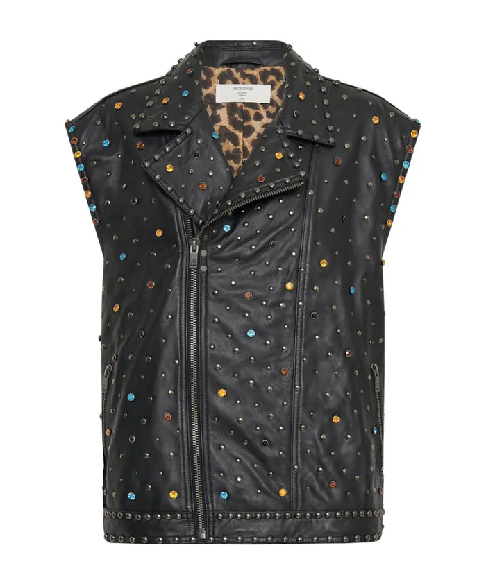 One Teaspoon Jackets STUDDED JEWEL LEATHER EAGLE PUNK SLEEVELESS JACKET 8211 Women One Teaspoon Jackets STUDDED JEWEL LEATHER EAGLE PUNK SLEEVELESS JACKET 8211 Women