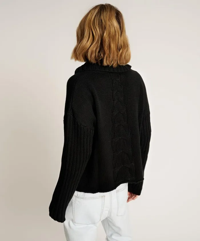 One Teaspoon Knitwear CLASSIC CHUNKY ROLL NECK KNIT SWEATER BLACK 8211 Women One Teaspoon Knitwear CLASSIC CHUNKY ROLL NECK KNIT SWEATER BLACK 8211 Women