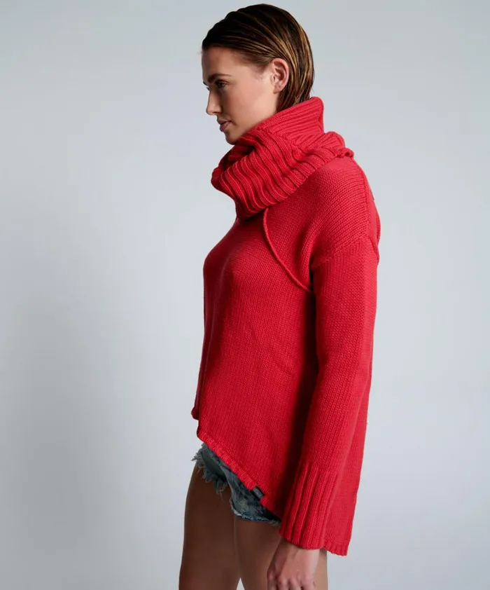 One Teaspoon Knitwear CRIMSON THICK PURE ROLL NECK SWEATER 8211 Women One Teaspoon Knitwear CRIMSON THICK PURE ROLL NECK SWEATER 8211 Women