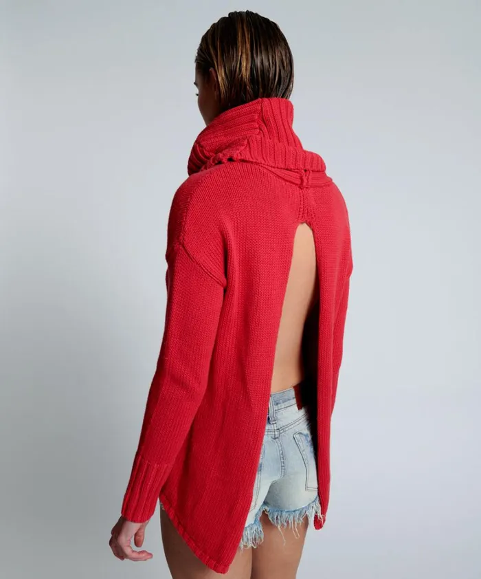 One Teaspoon Knitwear CRIMSON THICK PURE ROLL NECK SWEATER 8211 Women One Teaspoon Knitwear CRIMSON THICK PURE ROLL NECK SWEATER 8211 Women
