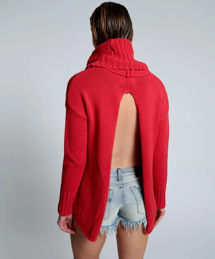 One Teaspoon Knitwear CRIMSON THICK PURE ROLL NECK SWEATER 8211 Women One Teaspoon Knitwear CRIMSON THICK PURE ROLL NECK SWEATER 8211 Women