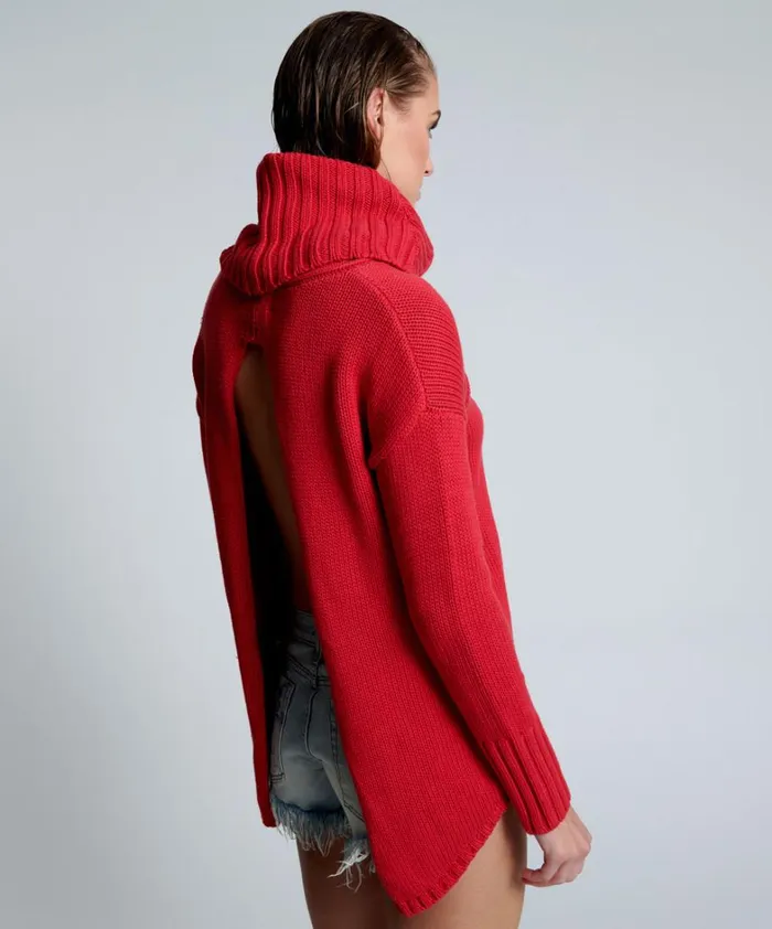 One Teaspoon Knitwear CRIMSON THICK PURE ROLL NECK SWEATER 8211 Women One Teaspoon Knitwear CRIMSON THICK PURE ROLL NECK SWEATER 8211 Women