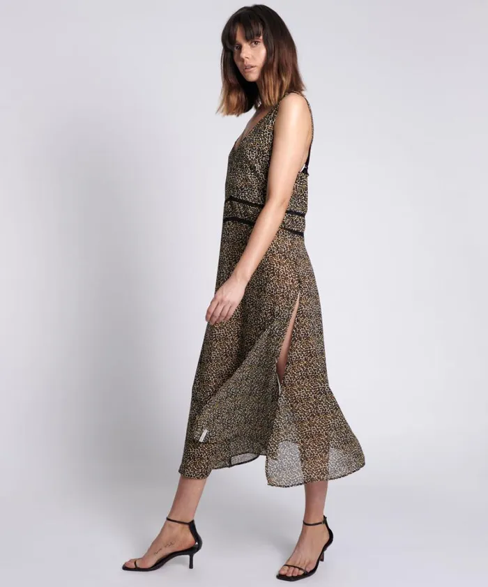 One Teaspoon Midi and Maxi Dresses ANIMAL NIGHT LOVER DRESS 8211 Women One Teaspoon Midi and Maxi Dresses ANIMAL NIGHT LOVER DRESS 8211 Women