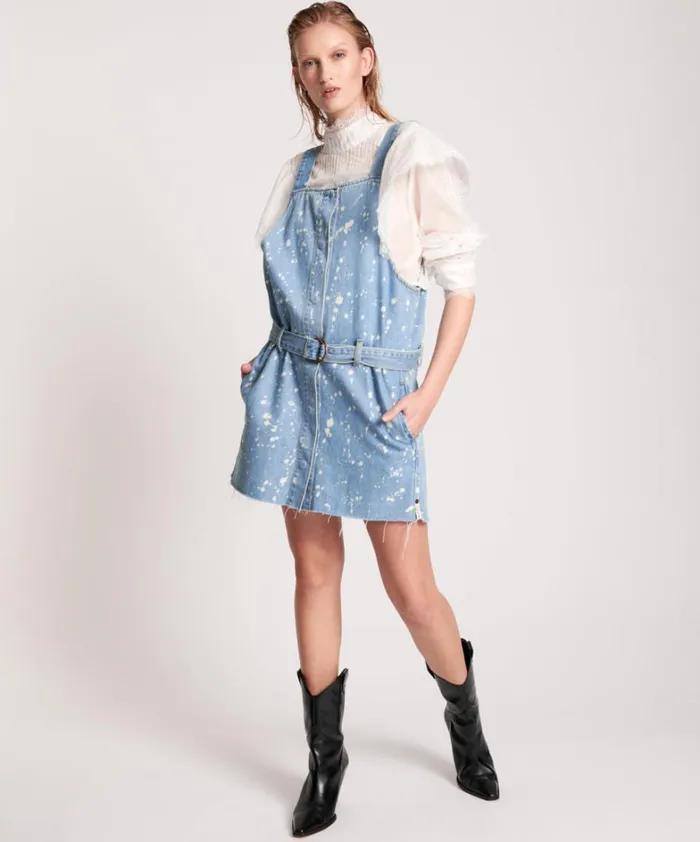 One Teaspoon Midi and Maxi Dresses ROYAL SALT DENIM PINI DRESS 8211 Women