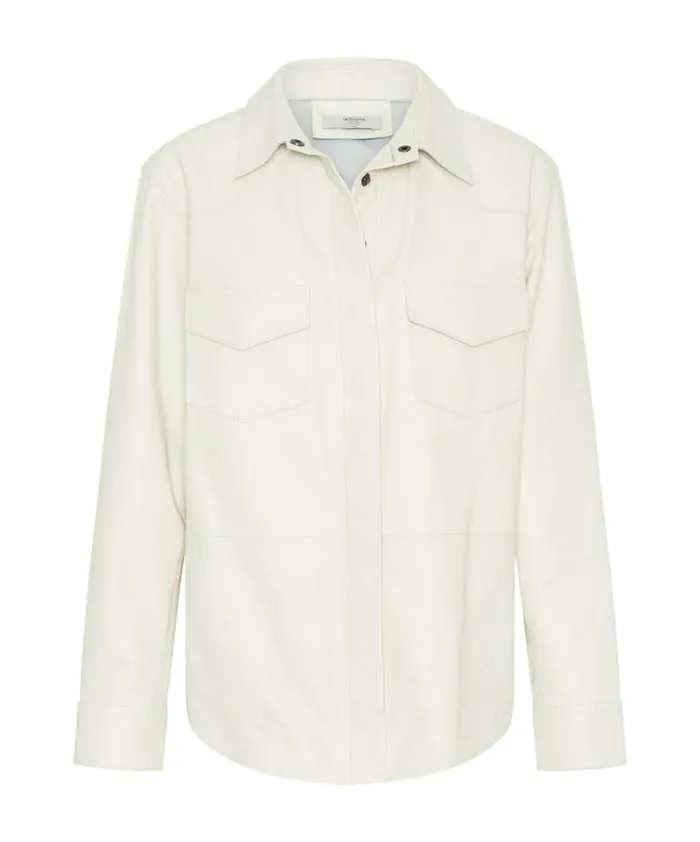One Teaspoon Shirts ARIA LEATHER OVERSIZED SHACKET WHITE 8211 Women One Teaspoon Shirts ARIA LEATHER OVERSIZED SHACKET WHITE 8211 Women