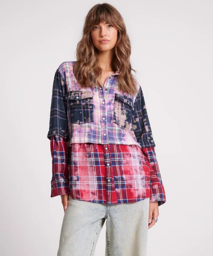 One Teaspoon Shirts BUTTON OFF DISTRESSED FLANNEL SHIRT 8211 Women
