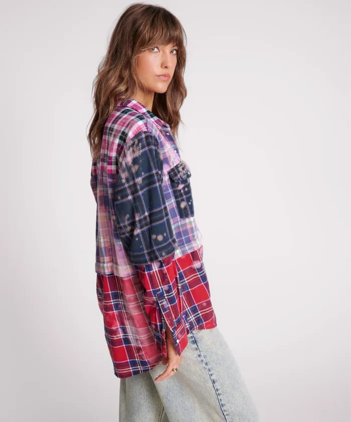One Teaspoon Shirts BUTTON OFF DISTRESSED FLANNEL SHIRT 8211 Women One Teaspoon Shirts BUTTON OFF DISTRESSED FLANNEL SHIRT 8211 Women