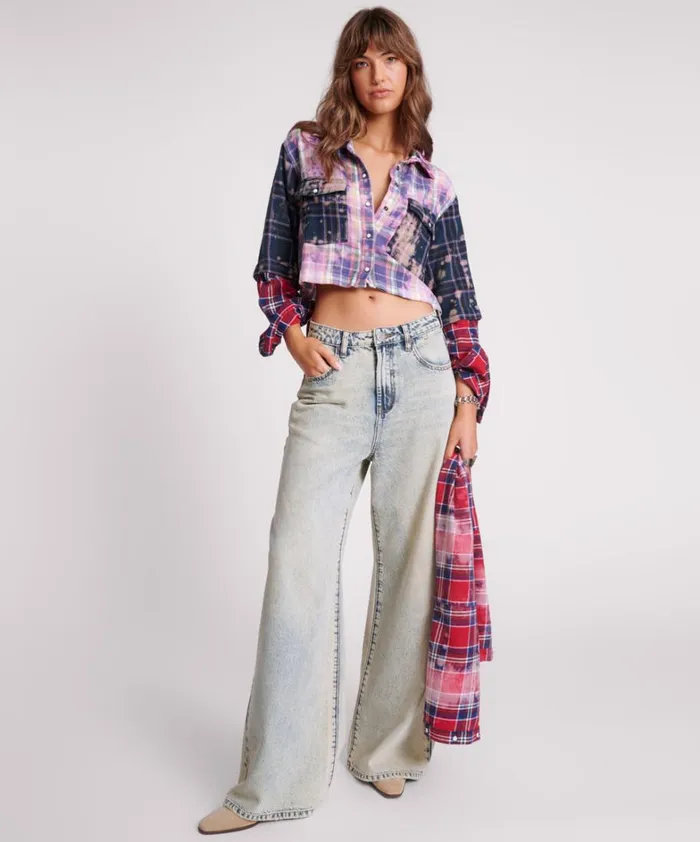 One Teaspoon Shirts BUTTON OFF DISTRESSED FLANNEL SHIRT 8211 Women One Teaspoon Shirts BUTTON OFF DISTRESSED FLANNEL SHIRT 8211 Women