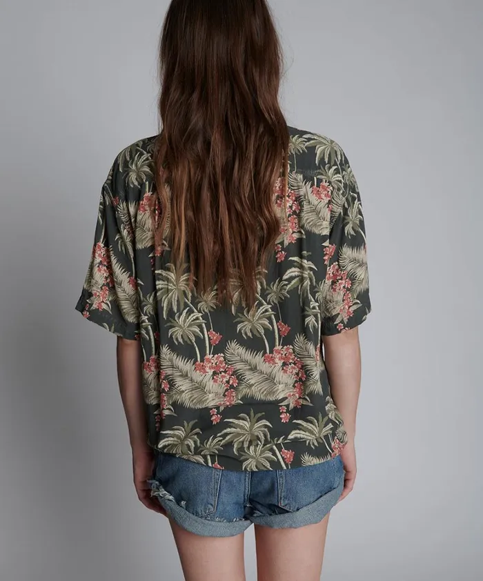 One Teaspoon Shirts KHAKI PALM HAWAIIAN SHIRT 8211 Women One Teaspoon Shirts KHAKI PALM HAWAIIAN SHIRT 8211 Women