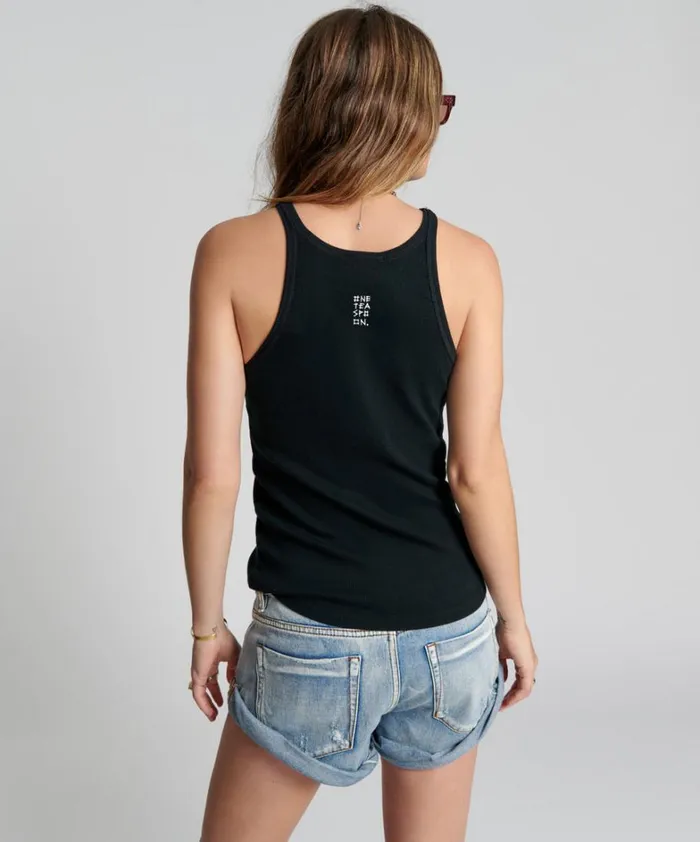 One Teaspoon Tees and Tanks BLACK ONE TEASPOON BASIC SINGLET 8211 Women