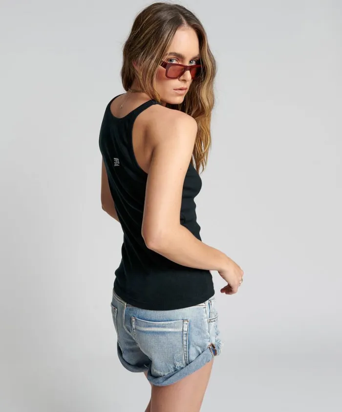 One Teaspoon Tees and Tanks BLACK ONE TEASPOON BASIC SINGLET 8211 Women