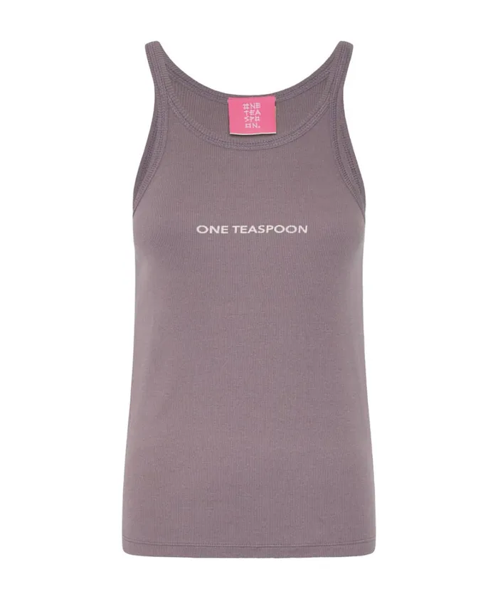 One Teaspoon Tees and Tanks DUSKY ONE TEASPOON LOGO SINGLET 8211 Women