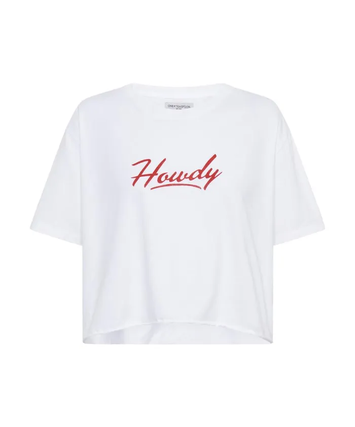 One Teaspoon Tees and Tanks HOWDY BOXY CROP TEE 8211 Women One Teaspoon Tees and Tanks HOWDY BOXY CROP TEE 8211 Women