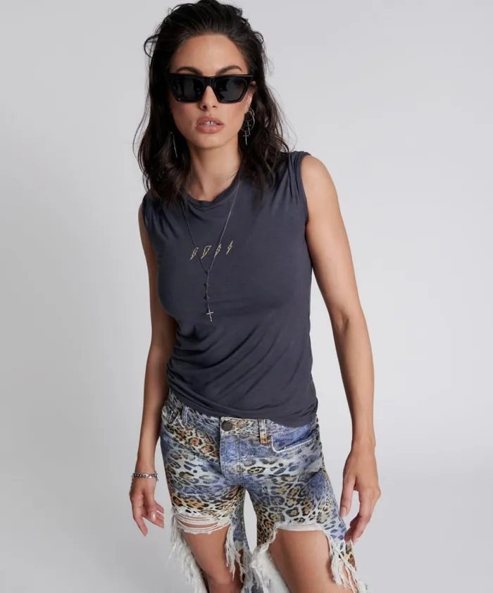 One Teaspoon Tees and Tanks LIGHTNING BOLT FITTED TEE 8211 Women