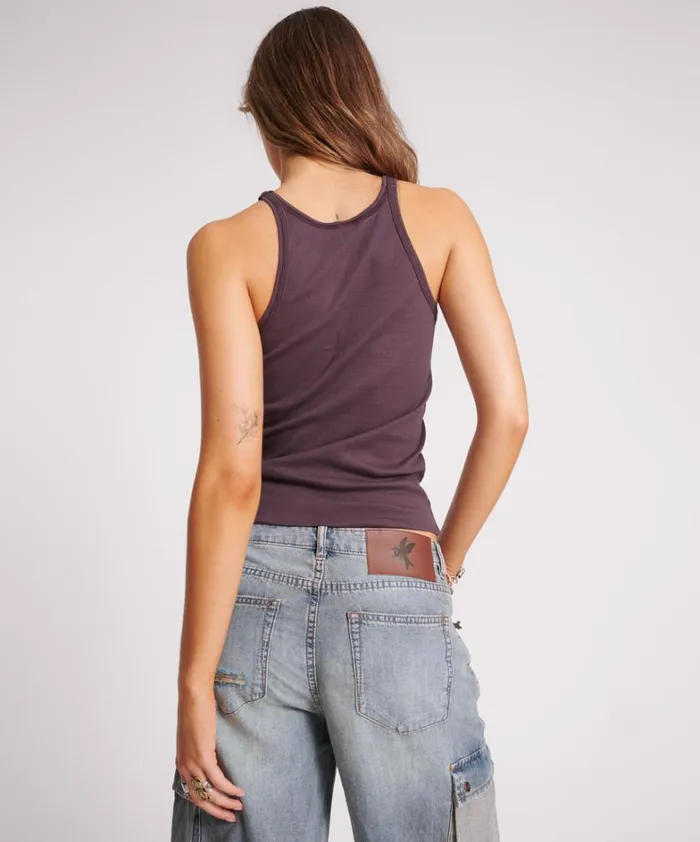 One Teaspoon Tees and Tanks PLUM ONE TEASPOON FINE RIB SINGLET 8211 Women