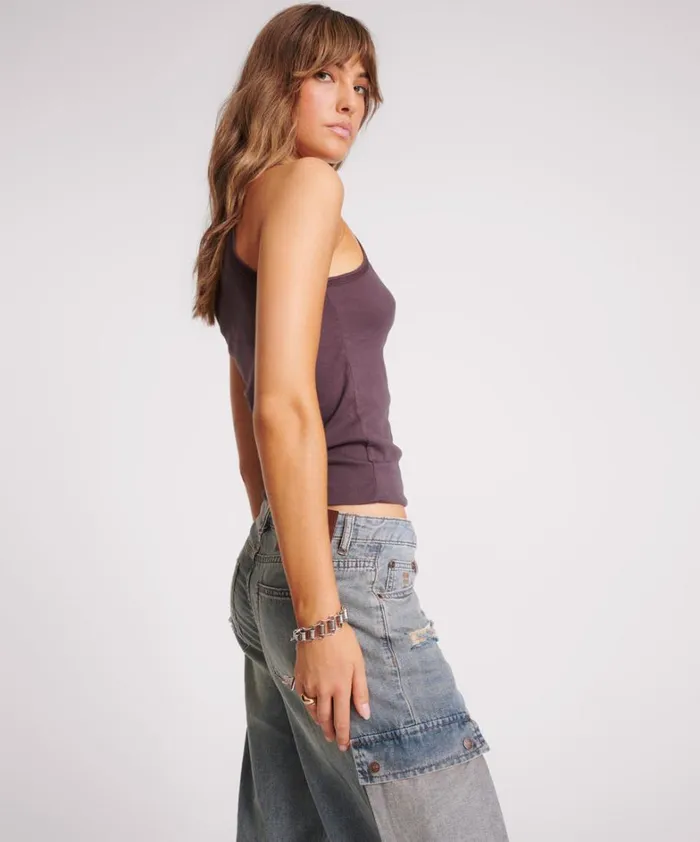 One Teaspoon Tees and Tanks PLUM ONE TEASPOON FINE RIB SINGLET 8211 Women