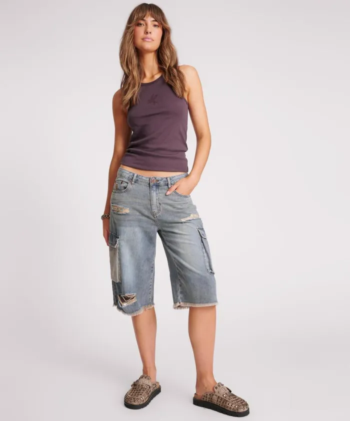 One Teaspoon Tees and Tanks PLUM ONE TEASPOON FINE RIB SINGLET 8211 Women