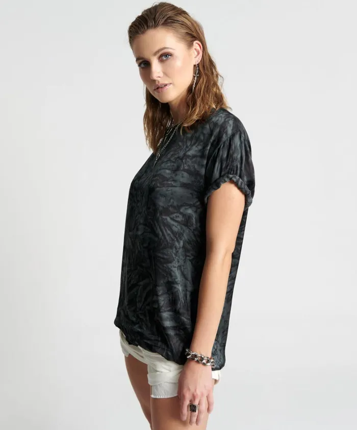 One Teaspoon Tees and Tanks RESONANCE HAND DYED SATIN TEE 8211 Women One Teaspoon Tees and Tanks RESONANCE HAND DYED SATIN TEE 8211 Women