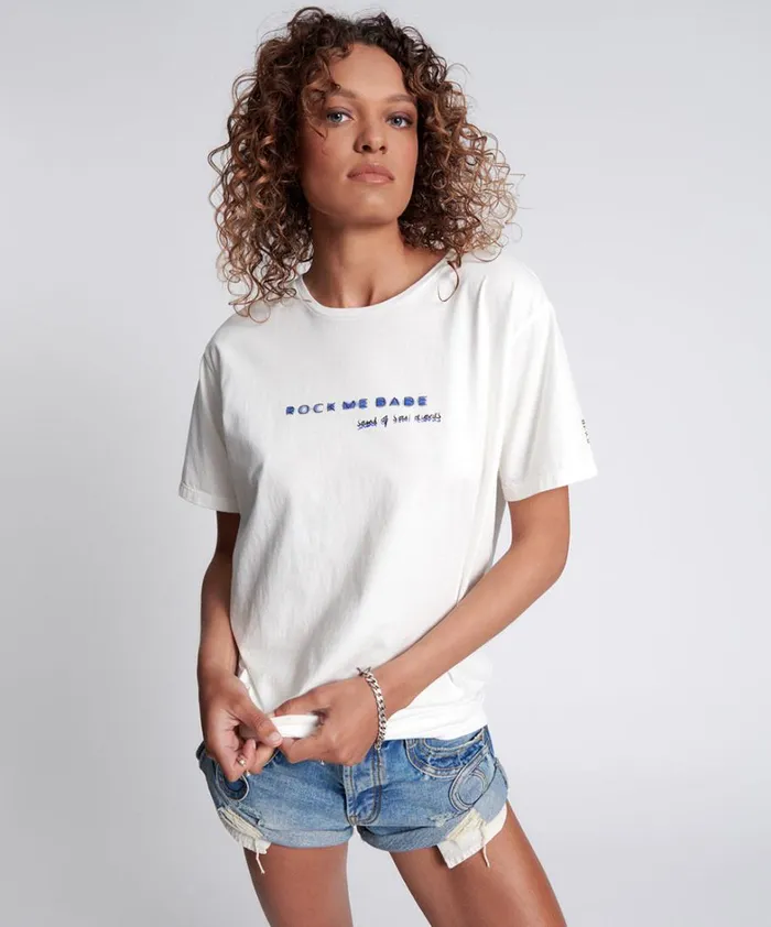 One Teaspoon Tees and Tanks ROCK ME BABE SOS UNISEX TEE 8211 Women