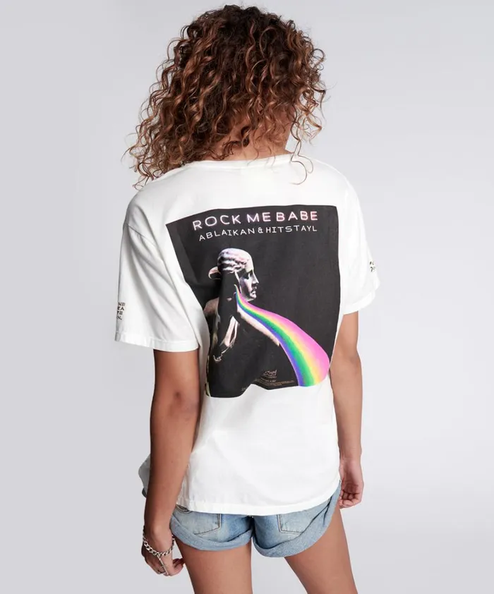 One Teaspoon Tees and Tanks ROCK ME BABE SOS UNISEX TEE 8211 Women