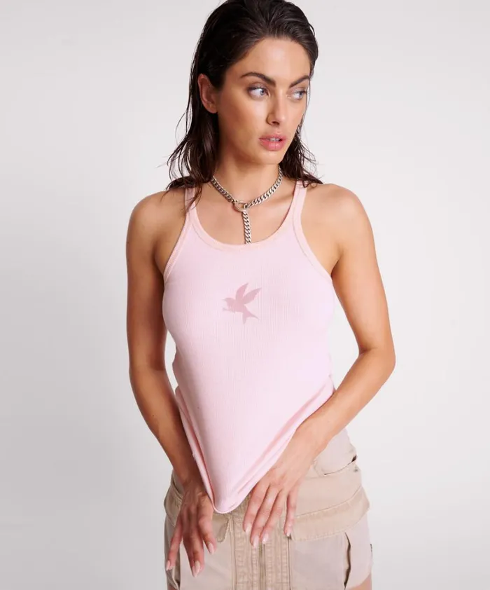 One Teaspoon Tees and Tanks ROSE QUARTZ ONE TEASPOON RIB SINGLET 8211 Women