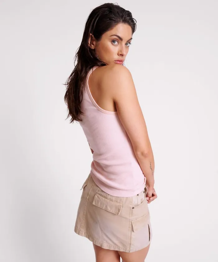 One Teaspoon Tees and Tanks ROSE QUARTZ ONE TEASPOON RIB SINGLET 8211 Women One Teaspoon Tees and Tanks ROSE QUARTZ ONE TEASPOON RIB SINGLET 8211 Women
