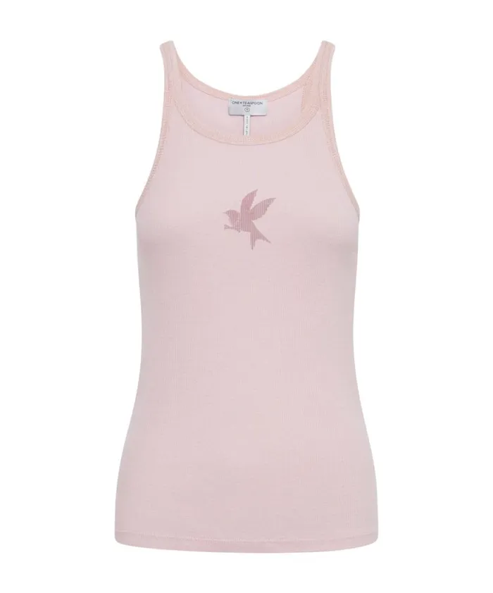 One Teaspoon Tees and Tanks ROSE QUARTZ ONE TEASPOON RIB SINGLET 8211 Women One Teaspoon Tees and Tanks ROSE QUARTZ ONE TEASPOON RIB SINGLET 8211 Women