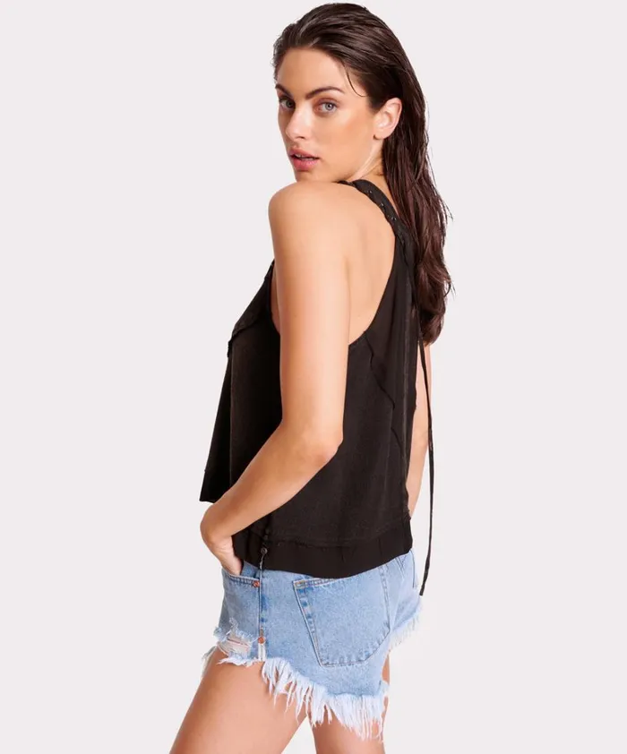 One Teaspoon Tops BLACK ACID LACE CHARLESTON TOP 8211 Women