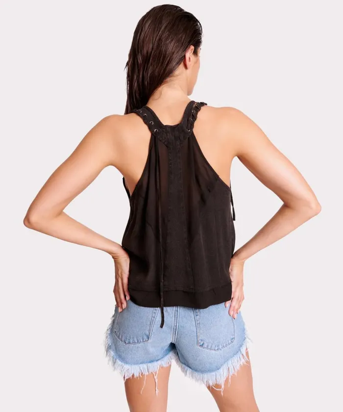 One Teaspoon Tops BLACK ACID LACE CHARLESTON TOP 8211 Women