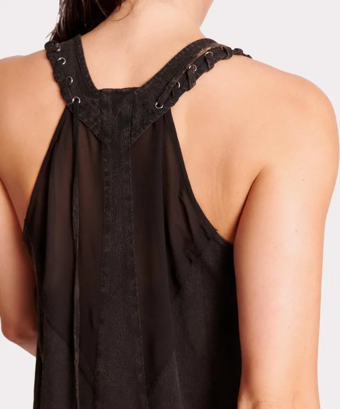 One Teaspoon Tops BLACK ACID LACE CHARLESTON TOP 8211 Women