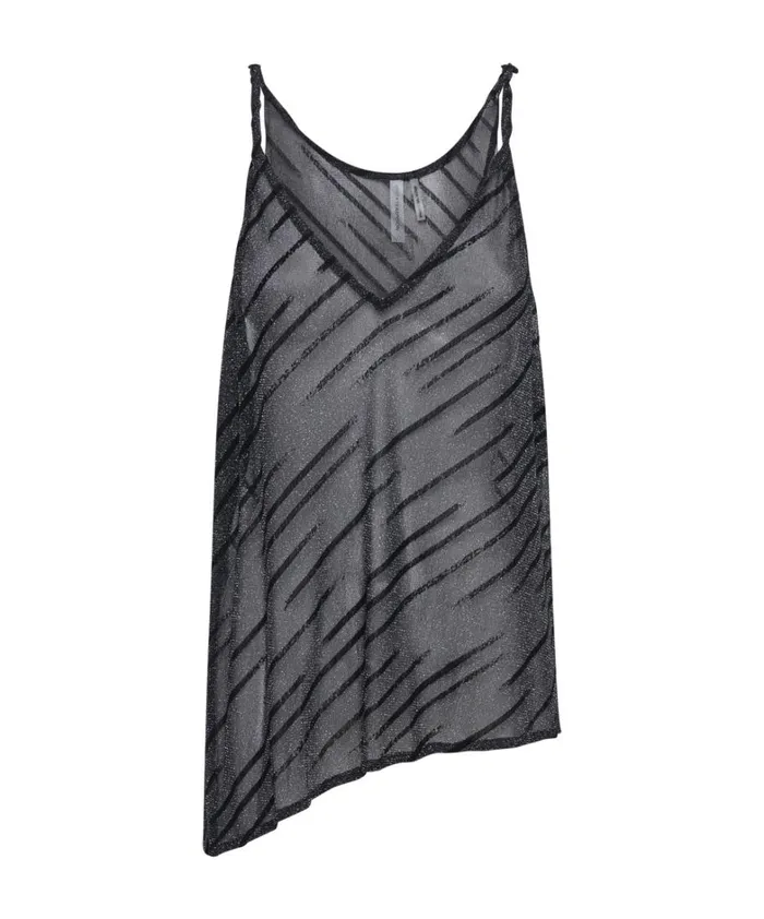One Teaspoon Tops BLACK MESH STUDIO TWISTED TANK 8211 Women