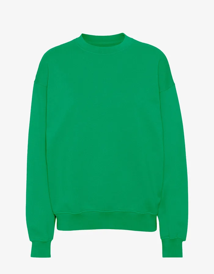 Organic Oversized Crew 8211 Kelly Green Women Crewneck Sweatshirts Colorfulstandard