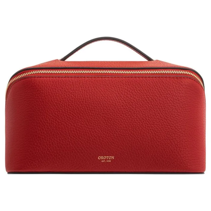 Oroton Beauty Cases Accessories Fife Large Beauty Case Dark Poppy