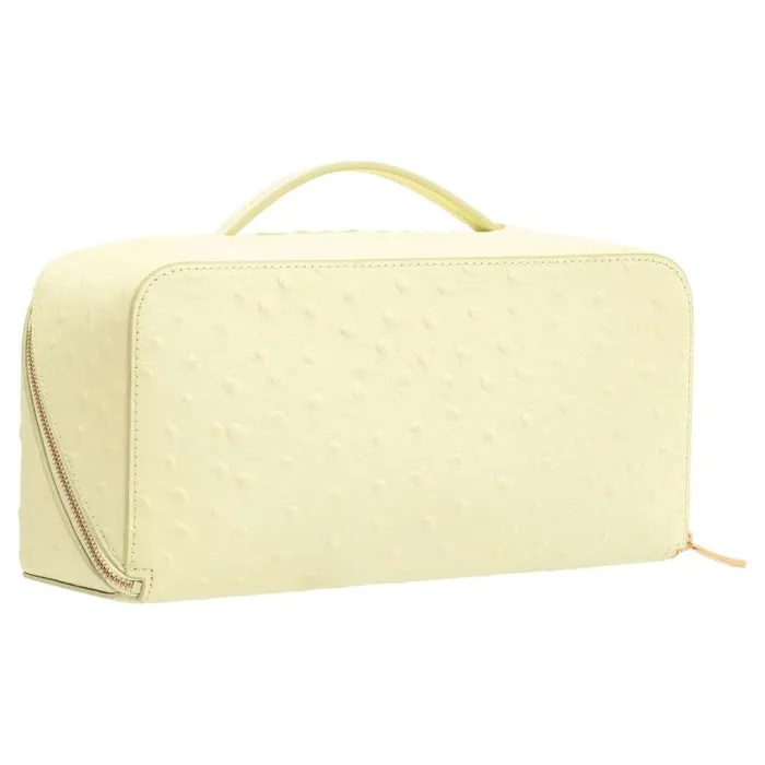 Oroton Beauty Cases Accessories Fife Texture Large Beauty Case Lemon Butter