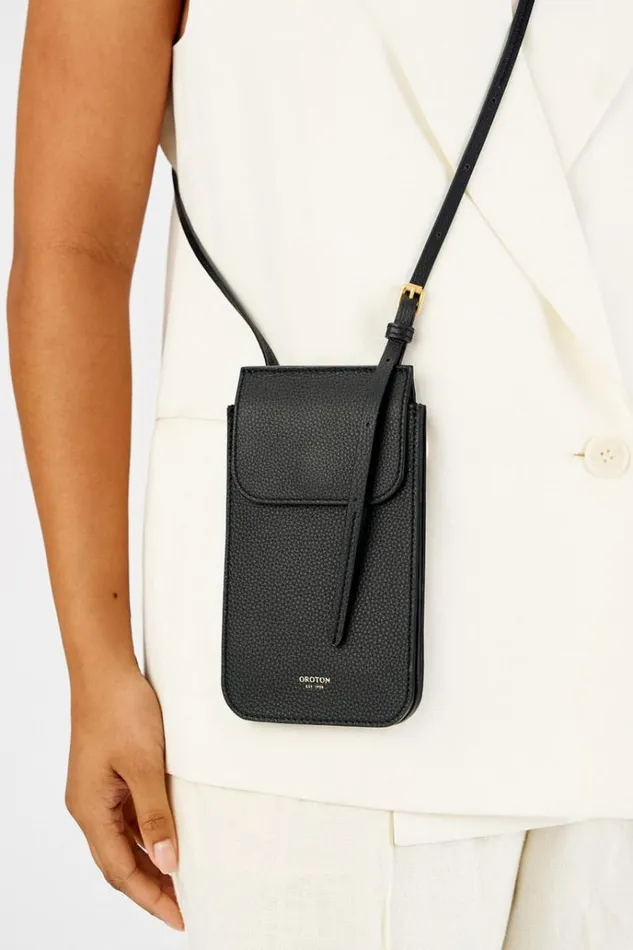 Oroton Crossbody Women Margot Phone Crossbody Black