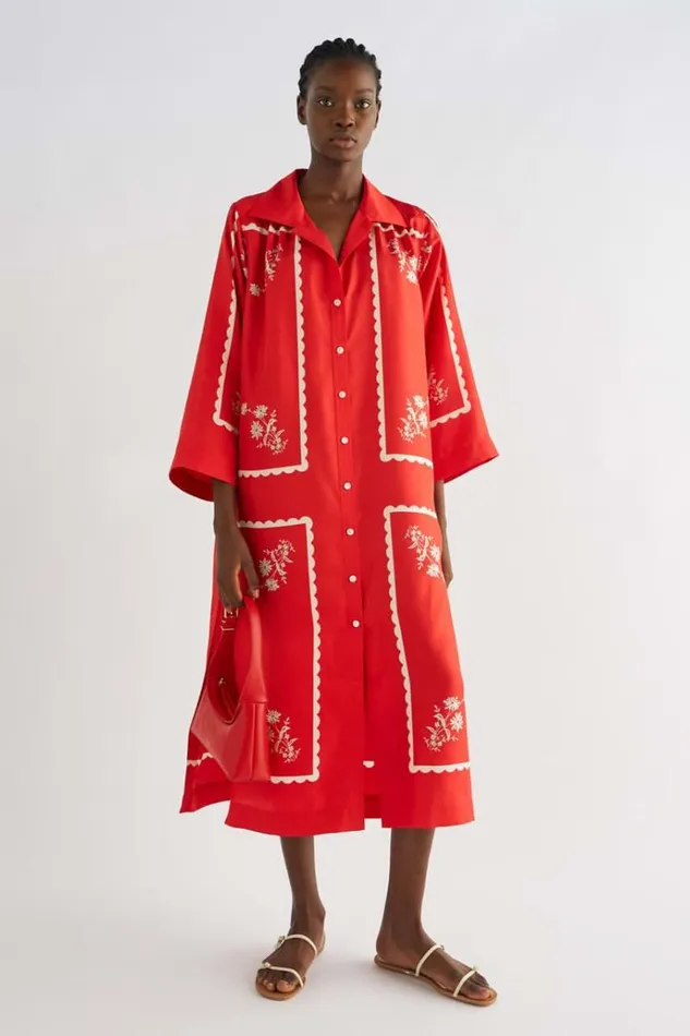 Oroton Dresses Women Daisy Print Dress Poppy