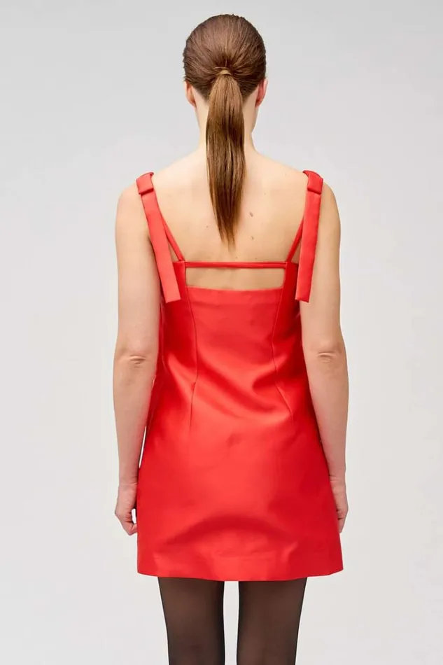 Oroton Dresses Women Satin Mini Dress Poppy