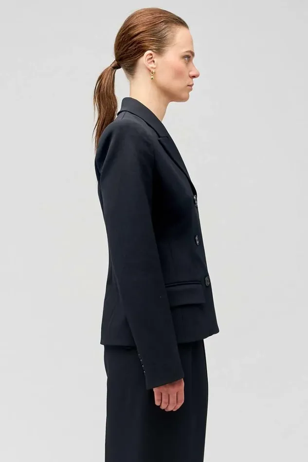 Oroton Jackets and Outerwear Women Shaped Double Breasted Blazer Black