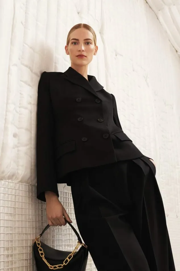 Oroton Jackets and Outerwear Women Shaped Double Breasted Blazer Black
