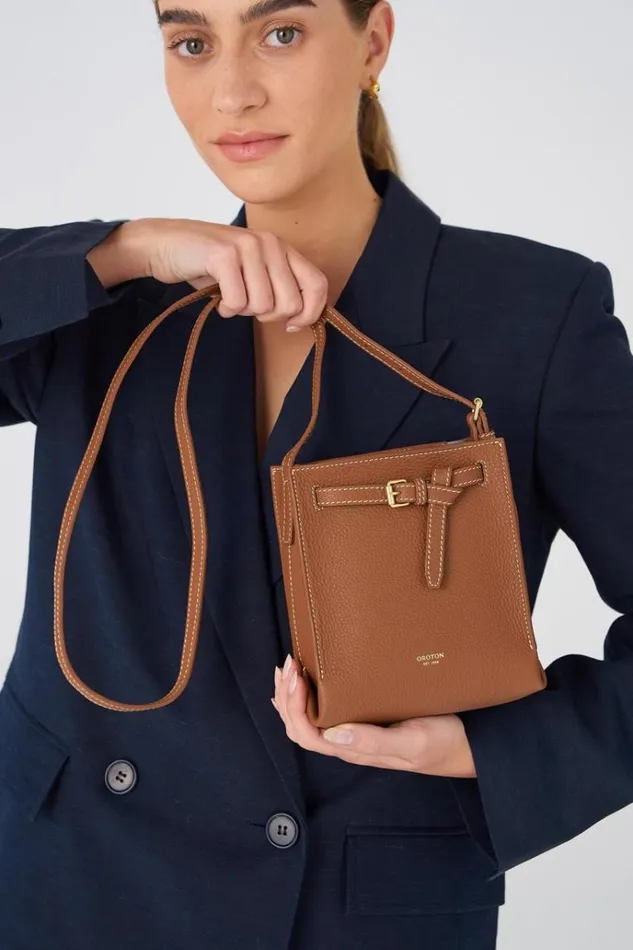 Oroton Mini Bags Women Margot Tiny Bucket Bag Whiskey