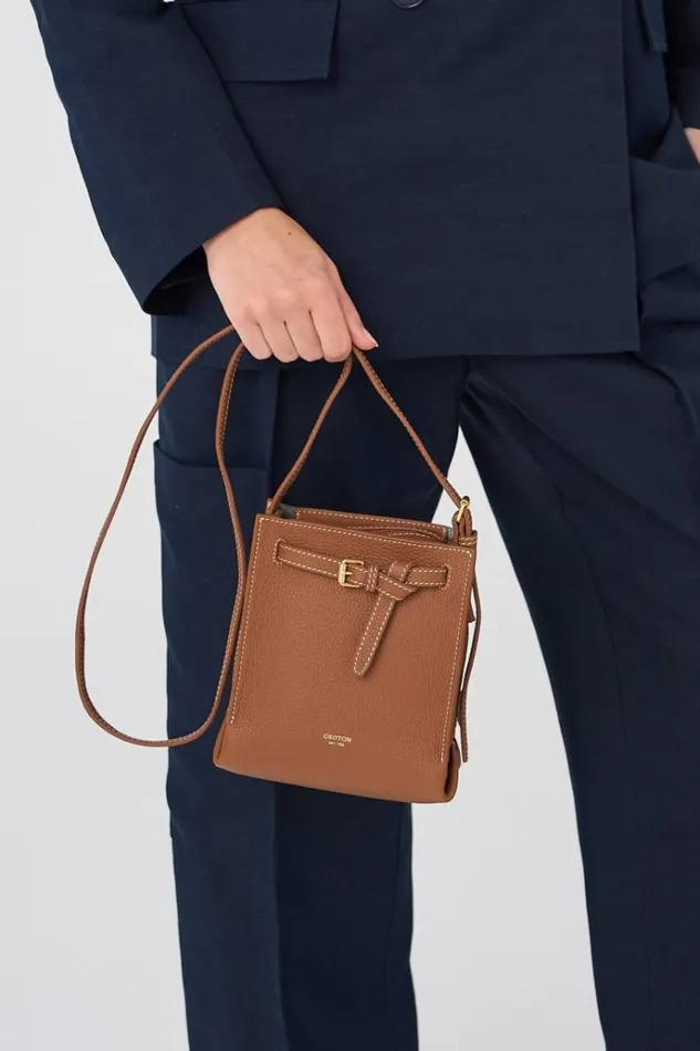 Oroton Mini Bags Women Margot Tiny Bucket Bag Whiskey