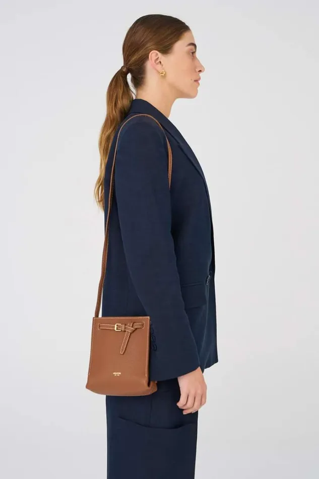 Oroton Mini Bags Women Margot Tiny Bucket Bag Whiskey