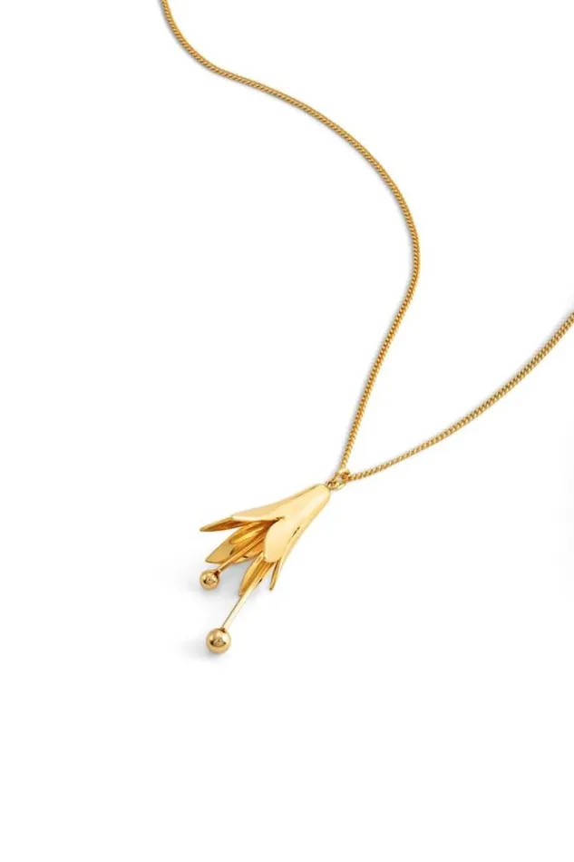 Oroton Necklaces Jewellery Lilium Pendant Shiny Gold
