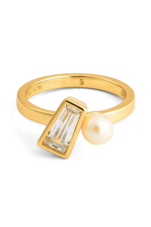 Oroton Rings Jewellery Calypso Pearl Ring 18k Gold
