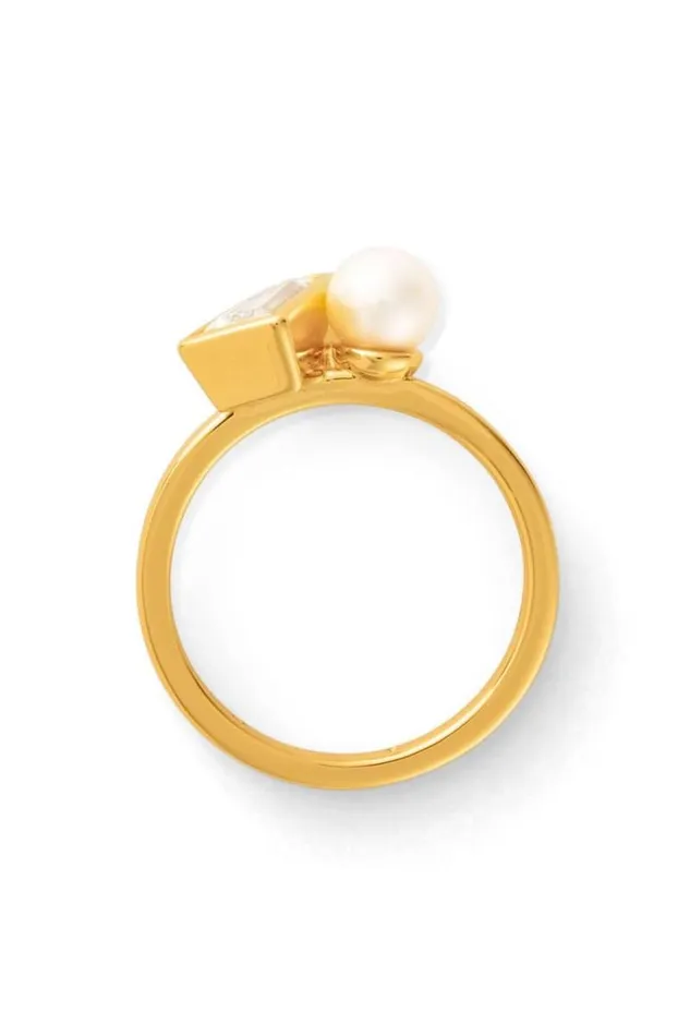 Oroton Rings Jewellery Calypso Pearl Ring 18k Gold