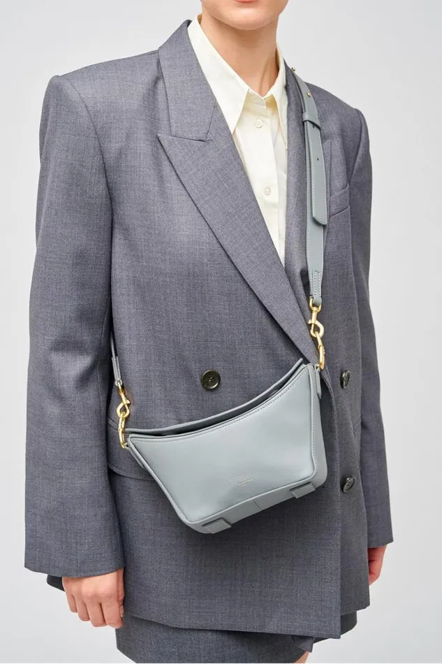 Oroton Shoulder Women Fable Small Day Bag Grey Flannel