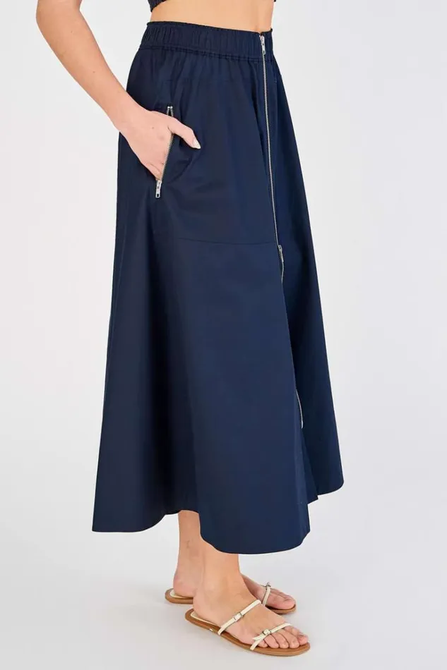 Oroton Skirts Women Zip Utility Midi Skirt North Sea