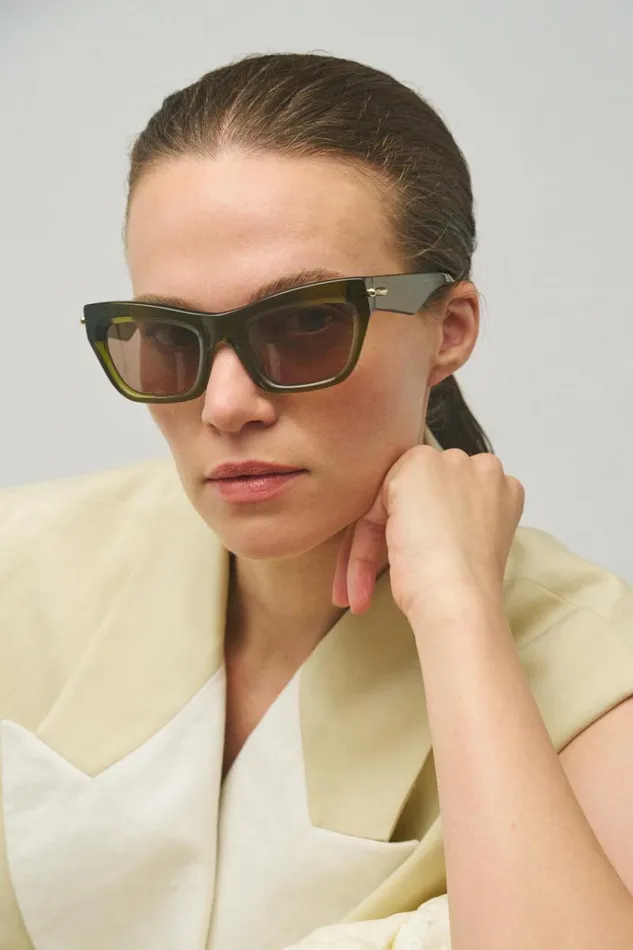 Oroton Sunglasses Accessories Sebes Sunglasses Dark Olive