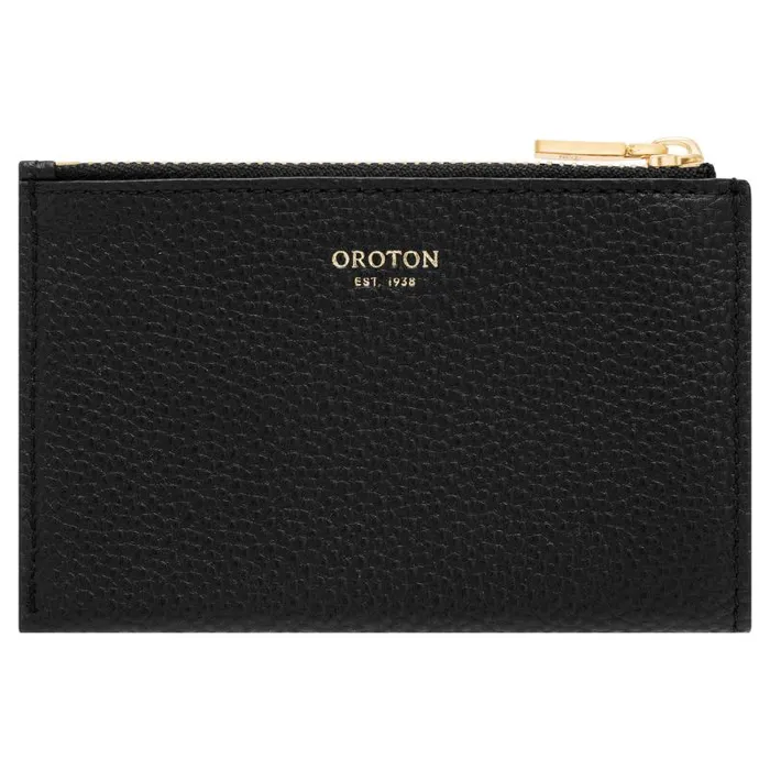 Oroton Wallets Accessories Margot 4 Credit Card Mini Zip Pouch Black